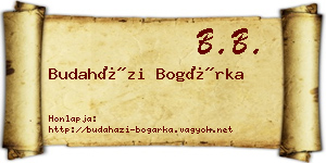Budaházi Bogárka névjegykártya
